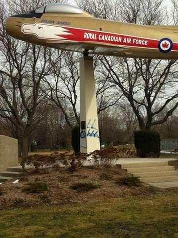 Germain Park Vandalism. March 2016. Photo submitted by Sarnia Police Services.