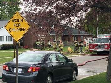 Pt. Edward Fire and Rescue respond to a fire at Huron View Apts. - May 8/21 (Photo courtesy of Greg Grimes)
