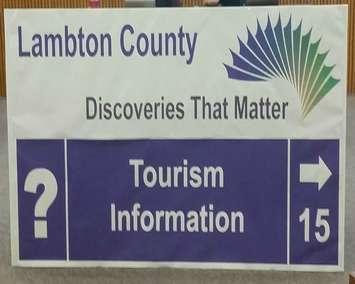 A design for the wayfinding signage to be set up throughout the county. Oct. 7, 2015. photo by Jake Jeffrey (blackburnnews.com)