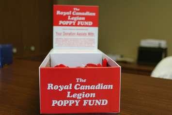 Royal Canadian Legion poppy honour box. (File photo by Simon Crouch) 
