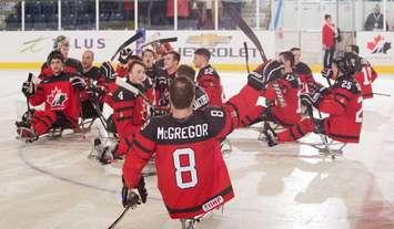 Forest native Tyler McGregor and Canada's National Para Hockey Team. (Photo by Canada's National Para Hockey Team)
