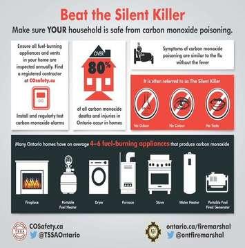 Carbon Monoxide Awareness Week 2017. Poster courtesy of Sarnia Fire and Rescue via twitter.