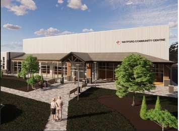 Rendering of Watford Arena addition and renovation project approved Nov. 2020 (Hand-out)