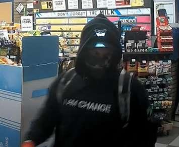 A suspect wanted in an armed robbery in Sarnia - June 29/20 (Photo courtesy of Sarnia Police Service)