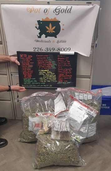 A pot bust at Pot of Gold Medicals and Edibles - Dec 20/18 (Photo courtesy of Sarnia Police Service)