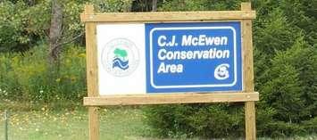 McEwen Conservation  Park sign. Photo courtesy of the Town of Plympton-Wyoming.