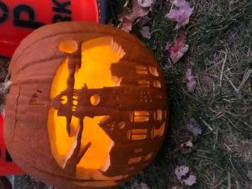Best overall pumpkin (age 16 plus) in Petrolia's first annual pumpkin carving contest (Submitted photo)