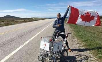 Joe Roberts Pushes a Cart Across Canada For Homelessness Awareness - Dec 1/16
(Photo Courtesy of Push For Change)