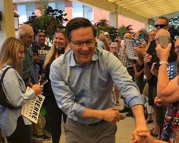 Tory leadership candidate Pierre Poilievre during a stop in Sarnia.  16 August 2022.  (Photo provided by Sarnia-Lambton MP Marilyn Gladu)