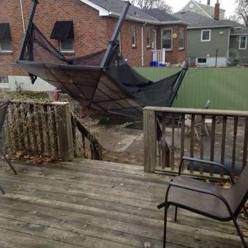 Wind damage November 24, 2014. Submitted photo via BlackburnAPP