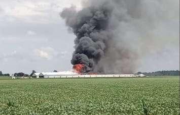 Fire at a chicken farm on July 12, 2022. Submitted photo. 