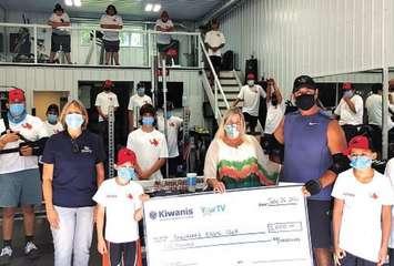 Seaway Kiwanis makes a $5,000 donation to the Aamjiwnaang Athletic Club. August 2021.  (Submitted photo)