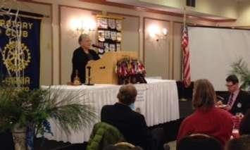 Pat Davidson addresses Rotarians. BlackburnNews.com file photo
