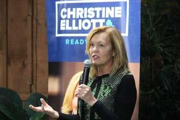 Ontario PC leadership candidate Christine Elliott at an appearance at Colasanti's in Kingsville on March 1, 2018. Photo by Mark Brown/Blackburn News.