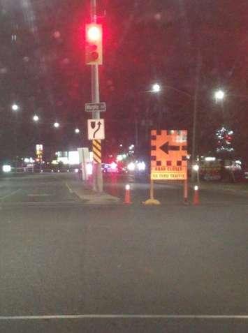 London Road closed at Murphy Road after a car struck a pedestrian - Sept 26/19 (Photo courtesy of Jake Cherski)