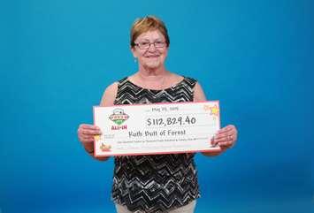 Ruth Butt of Forest Wins Poker Lotto. Photo submitted by OLG May 27, 2015