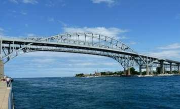The Blue Water Bridge between Point Edward and Port Huron.  19 July 2009. (Photo by Ken from Flickr)