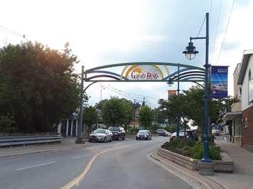 The Grand Bend sign on Main St. W. August 9, 2018. (Photo by Colin Gowdy, BlackburnNews)