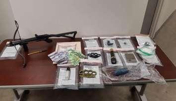 Items seized by Sarnia Police Service during a drug bust. September 2019. (Photo by SPS)