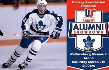 Leafs alumni in Wallaceburg poster - Mar 7/20 (Photo courtesy of Wallaceburg Minor Hockey)