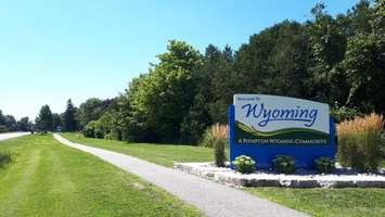 The Wyoming welcome sign on Broadway Street. 21 August 2020. (BlackburnNews.com photo)