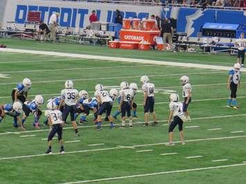 The SMAA Sarnia Razorclaws scrimmage at Ford Field during half time of a Detroit Lions game. (submitted photo)