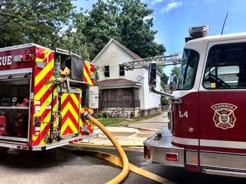 Sarnia Fire and Rescue responded to a structure fire on Queen Street - July 13/20 (Photo courtesy of Sarnia Fire and Rescue via Twitter)