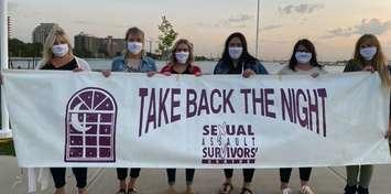 Members of the Sexual Assault Survivors' Centre Sarnia Lambton promoting the Take Back the Night rally. September 2020. (Photo from Facebook)