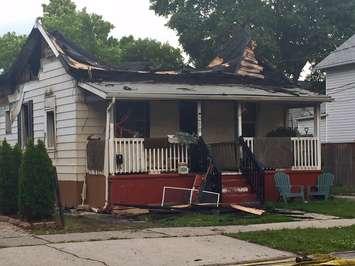 A fire-damaged home is seen on Davis St. near Brock in Sarnia on June 17, 2017 (Photo by Melanie Irwin/Blackburn News)