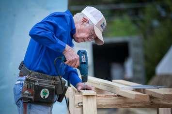Former U.S. President Jimmy Carter at the 31st Jimmy and Rosalynn Carter Work Project in Dallas, Texas.  Courtesy of Habitat for Humanity International/Ezra Millstein.