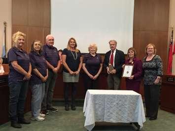 Sarnia's Communities In Bloom International Award is recognized at city hall Oct. 26, 2015 (BlackburnNews.com photo by Briana Carnegie)