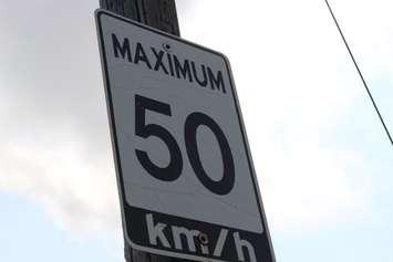 A speed limit sign.  (Photo by Adelle Loiselle)