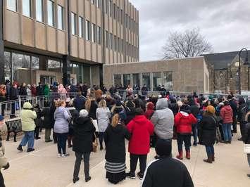 Citizens attend solidarity event at city hall in response to Mosque attacks Mar. 22, 2019 (BlackburnNews.com photo by Martin Vrolyk)