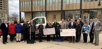 Sarnia Community Foundation and RBC Foundation present Adopt-A-Driveway with a grant for $15,000 outside Sarnia City Hall. January 17, 2020. (Photo by SCF)