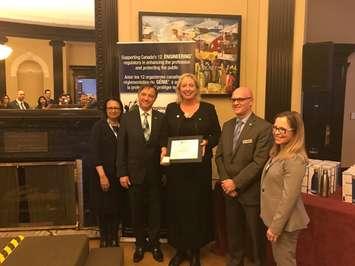 Sarnia-Lambton MP MKarilyn Gladu is recognized by the Engineers Canada Board. March 9, 2017 (Submitted photo.)
