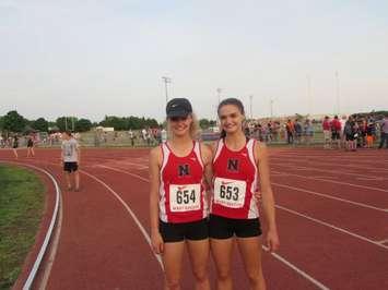 Kristy and Kelly Hodgins at the West Region track and field meet submitted photo)