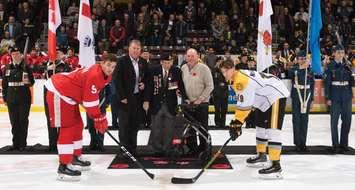 Bill Abercrombie Takes Part In Opening Ceremonies At Sarnia Sting Game (Photo Courtesy of Sarnia Sting)