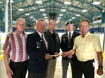 The Royal Canadian Legion Branch 62 donates to Sarnia Arena fund - June 22/18 (Photo courtesy of City of Sarnia)