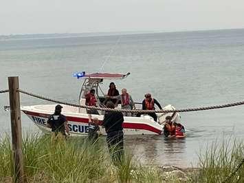 Water rescue Saturday, July 24, 2021. Photo courtesy of  Point Edward Fire & Rescue. 