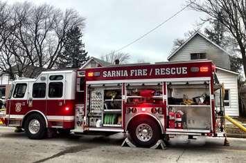 Sarnia Fire and Rescue on scene of a structure fire on Maxwell Street - March 13/19 (Photo courtesy of Sarnia Fire and Rescue via Twitter)