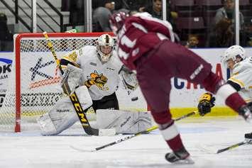 Ethan Langevin vs the Petes Oct. 11, 2019 (Photo courtesy of Metcalfe Photography)