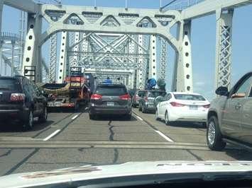 Traffic crossing the Blue Water Bridge. BlackburnNews.com file photo.