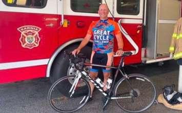 Sarnia Fire Prevention Officer Roel Bus, photo courtesy of the Great Cycle Challenge. 