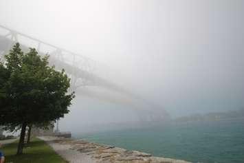 Fog shrouded Blue Water Bridge (BlackburnNews.com file photo by Dave Dentinger)