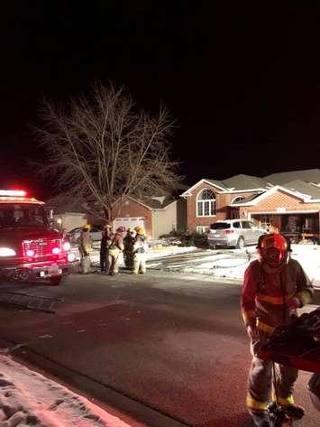 Petrolia fire crews respond to a house fire on Parkside Drive, March 4, 2019. (Photo courtesy of the Petrolia & North Enniskillen Fire via Facebook)