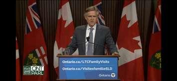 Ontario Minister of Long-Term Care Rod Phillips addresses the media at Queens Park, Toronto, June 29, 2021. Image courtesy Government of Ontario/YouTube.