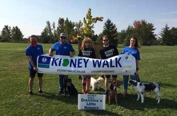 Team Grandma's Little Helpers taking part in the 2020 Kidney Walk in Sarnia-Lambton. September 2020. (Photo from the Kidney Foundation of SL Facebook page)