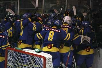 Team Sweden, Bronze Medallists, U-17 World Hockey Challenge, Sarnia-Lambton Nov. 8, 2014 (BlackburnNews.com photo by Dave Dentinger)