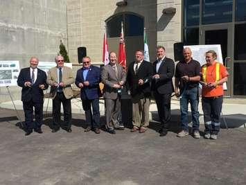 Dignitaries gather for Petrolia wastewater  treatment plant opening May 7, 2018 (photo courtesy of Town of Petrolia)