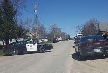 OPP death investigation in Warwick. April 29,2018. Photo submitted by Jessica Oke via Facebook.